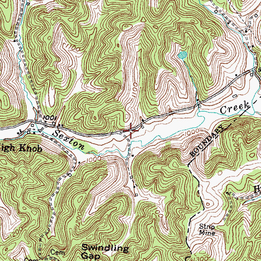 Topographic Map of Stringtown (historical), KY