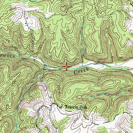 Topographic Map of Travis (historical), KY