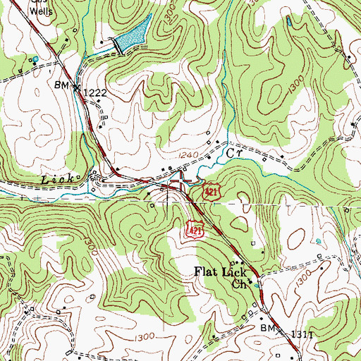 Topographic Map of Tyner Lake, KY