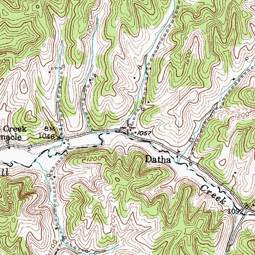 Topographic Map of Upper Terrell Creek School (historical), KY