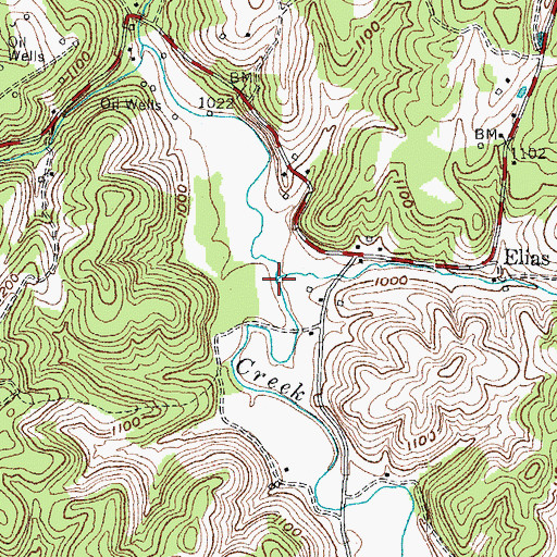 Topographic Map of Wolf Pen Creek, KY
