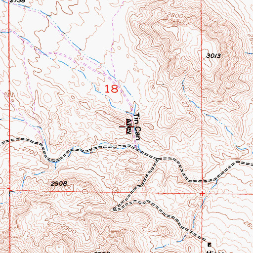 Topographic Map of Tin Can Alley, CA
