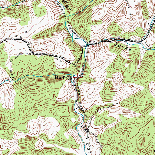 Topographic Map of Huff School (historical), KY