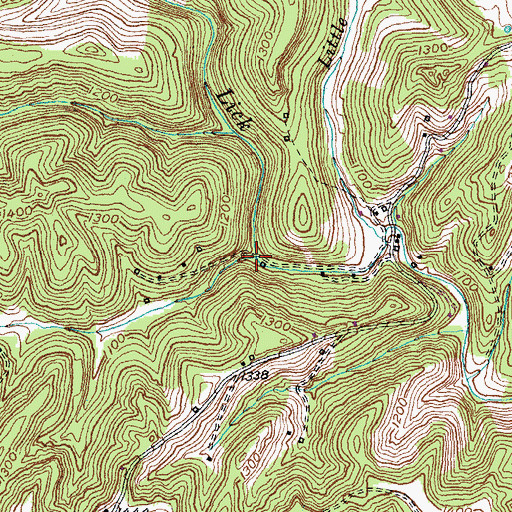 Topographic Map of Sugar Cane Branch, KY