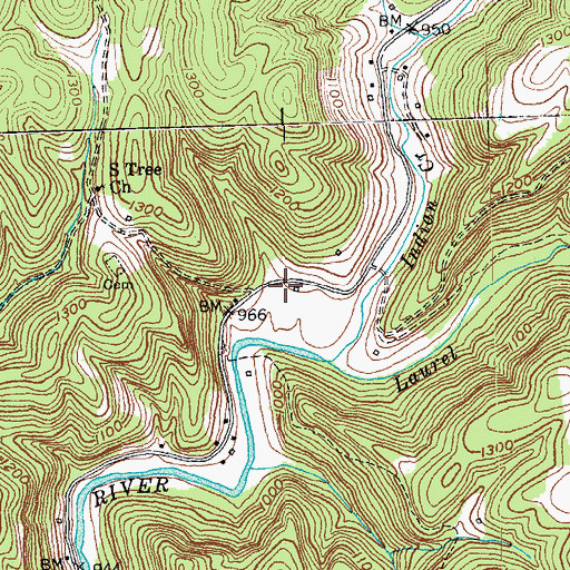 Topographic Map of Middle Fork School (historical), KY