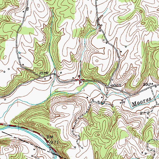 Topographic Map of Moores Creek School (historical), KY