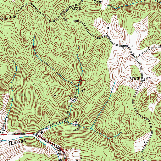 Topographic Map of Old Pigeon Roost, KY