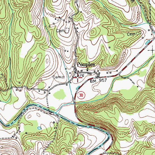 Topographic Map of Pond Creek School (historical), KY