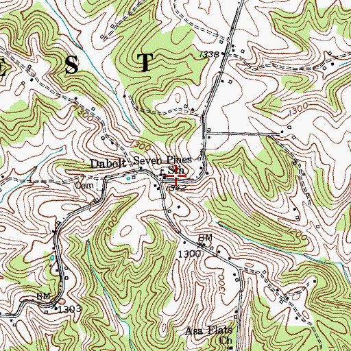 Topographic Map of Deese Post Office (historical), KY