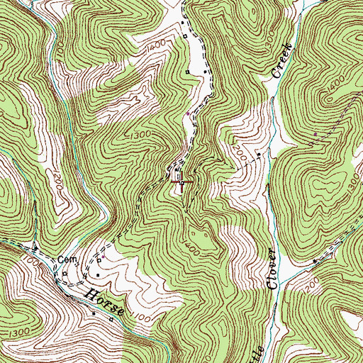 Topographic Map of Evergreen Post Office (historical), KY