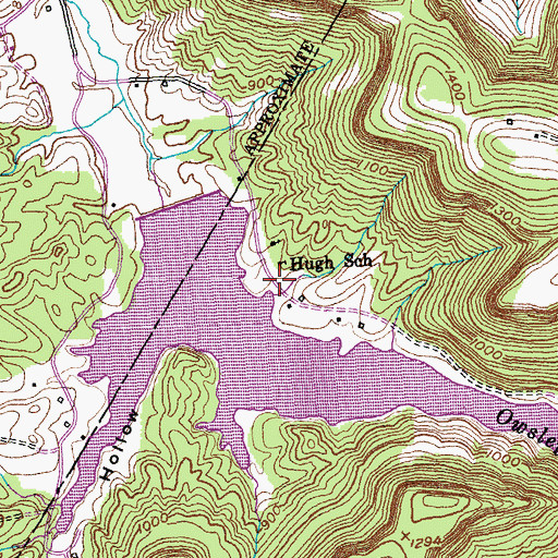 Topographic Map of Hugh (historical), KY