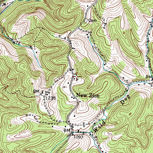 Topographic Map of Muncey Post Office (historical), KY