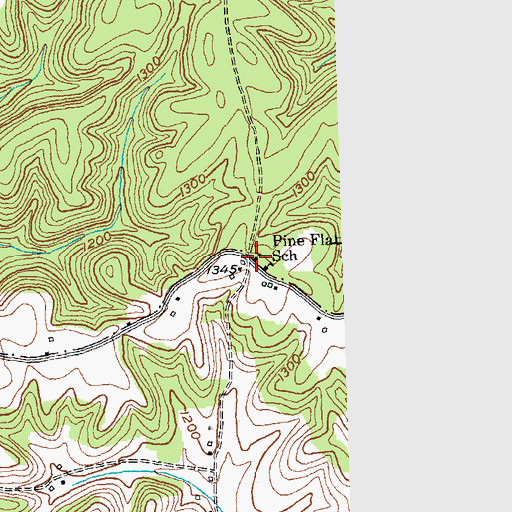 Topographic Map of Pine Flat Church, KY
