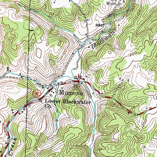 Topographic Map of Blackwater School (historical), KY