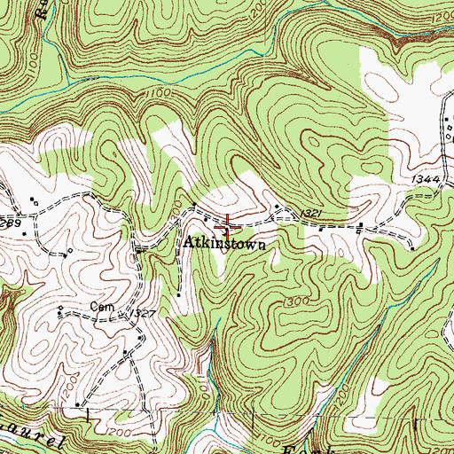 Topographic Map of Adkins School (historical), KY