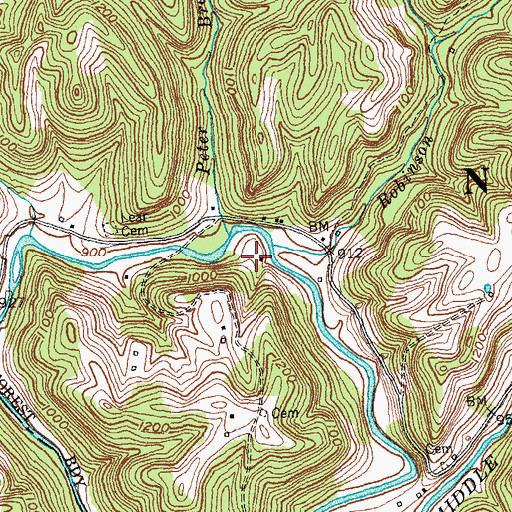 Topographic Map of Ardery (historical), KY