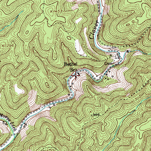 Topographic Map of Bethel Baptist Church, KY
