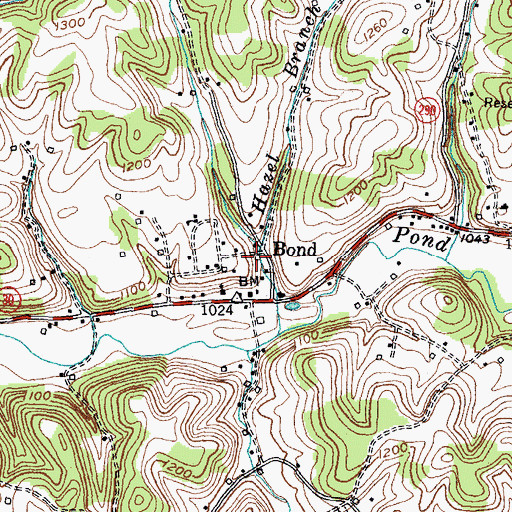 Topographic Map of Big Bottom Branch, KY