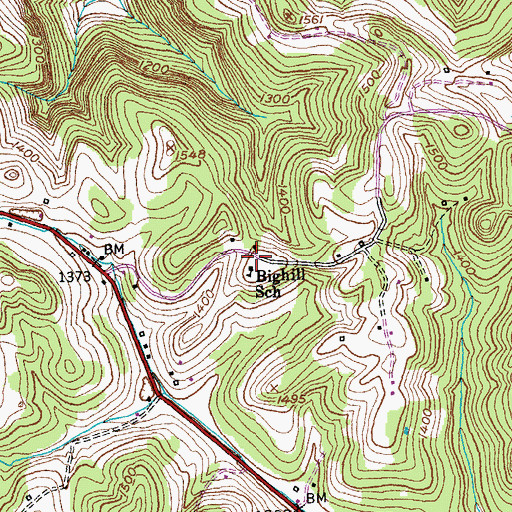 Topographic Map of Big Hill (historical), KY