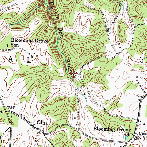 Topographic Map of Blooming Grove (historical), KY