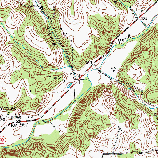 Topographic Map of Carpenters Railroad Station (historical), KY