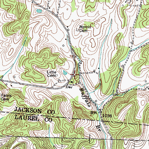 Topographic Map of Cassia Post Office (historical), KY