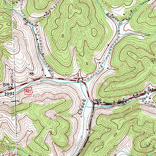 Topographic Map of Collingsworth Post Office (historical), KY