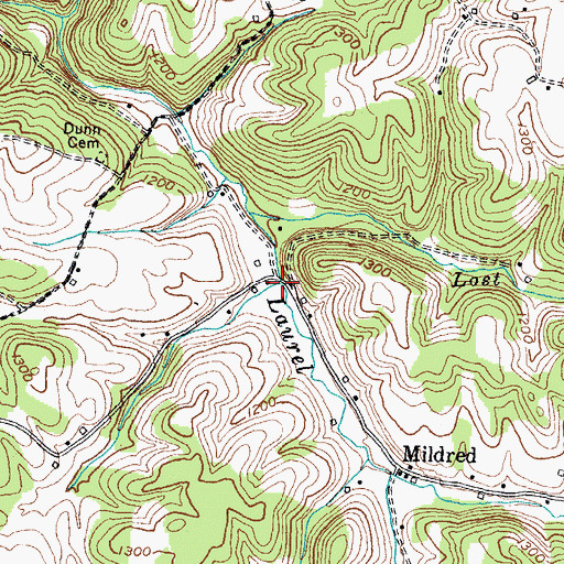 Topographic Map of Crab Apple Branch, KY