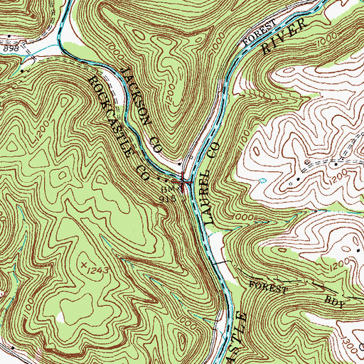 Topographic Map of Cruise Ferry, KY