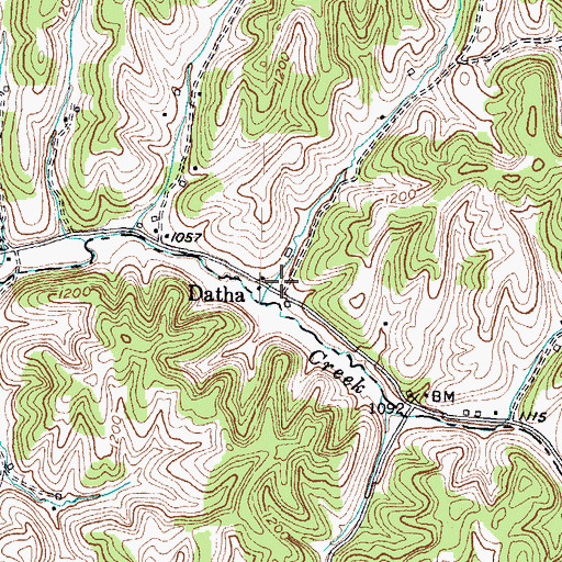 Topographic Map of Datha Post Office (historical), KY