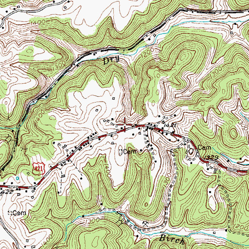 Topographic Map of Deer Stable Baptist Church, KY
