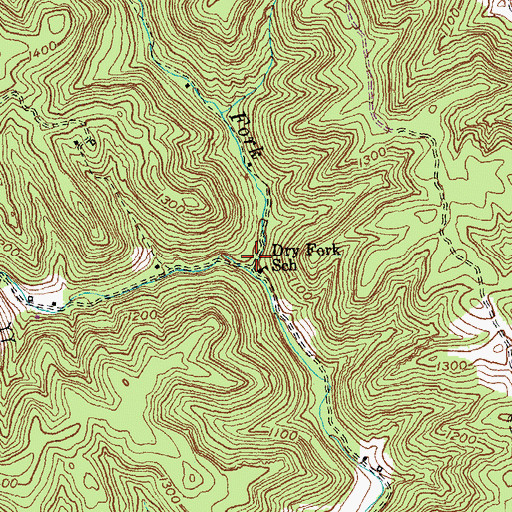 Topographic Map of Dry Fork (historical), KY