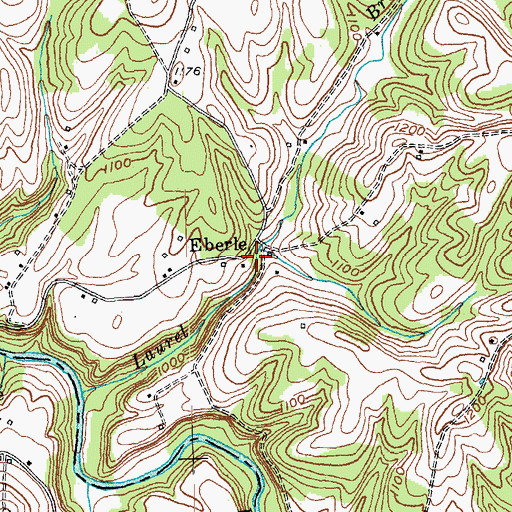 Topographic Map of Eberele Post Office (historical), KY