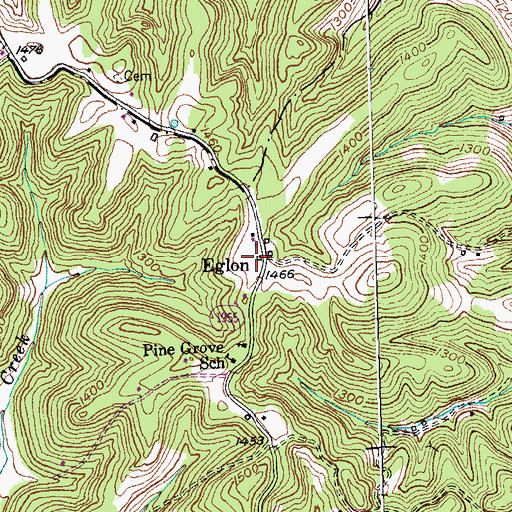 Topographic Map of Eglon Post Office (historical), KY