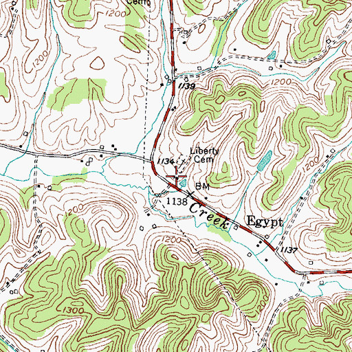 Topographic Map of Egypt Baptist Church, KY