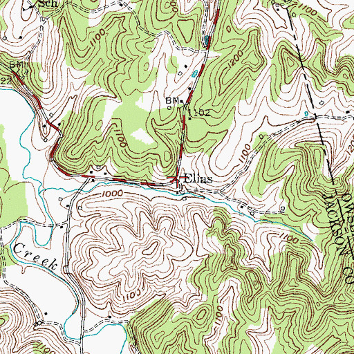 Topographic Map of Elias Post Office (historical), KY