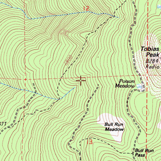 Topographic Map of Tobias Trail, CA