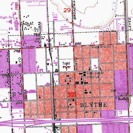 Topographic Map of Todd Park, CA