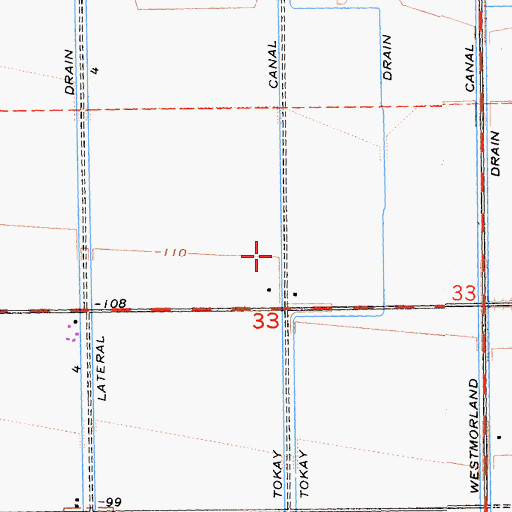 Topographic Map of Tokay Canal, CA
