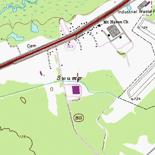 Topographic Map of Interstate 95 Air Park West, NC
