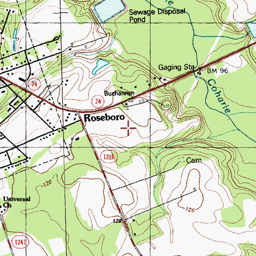 Topographic Map of Roseboro Industrial Park, NC