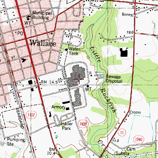 Topographic Map of Stevecoknit Fabrics Manufacturing Plant, NC