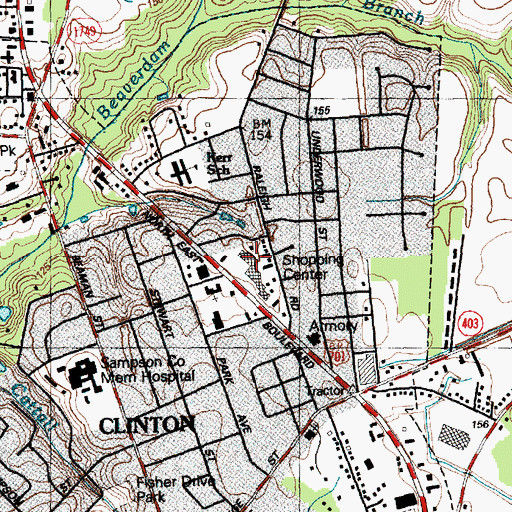 Topographic Map of Lakewood Plaza Shopping Center, NC