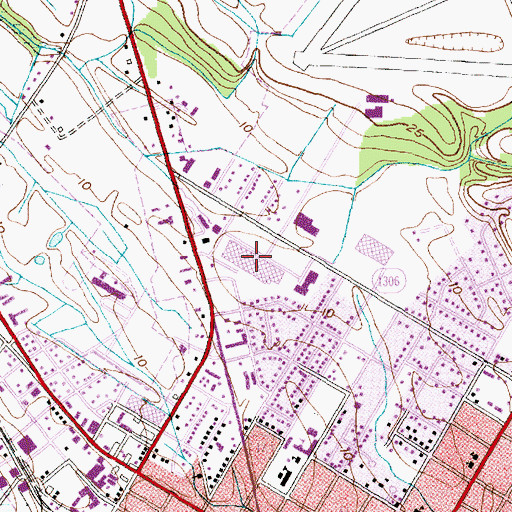 Topographic Map of Washington Square Mall Shopping Center, NC