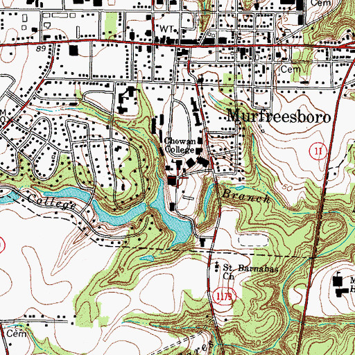 Topographic Map of Chowan University - Hawks Nest Student Center, NC