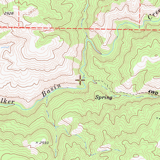 Topographic Map of Tollhouse Canyon, CA