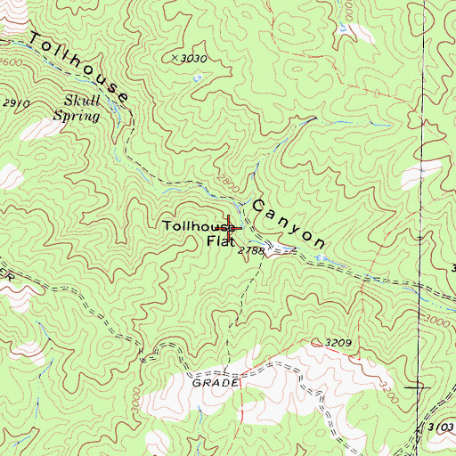 Topographic Map of Tollhouse Flat, CA