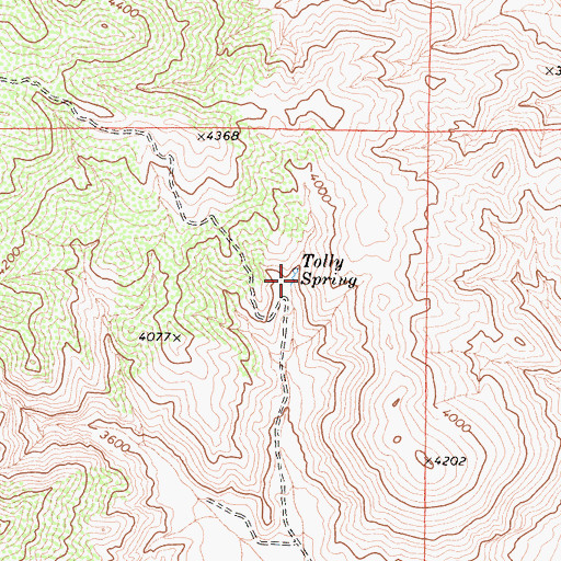 Topographic Map of Tolly Spring, CA