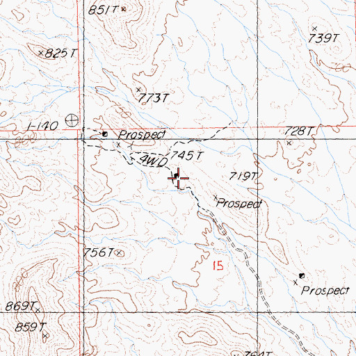 Topographic Map of Tom Reed Mine, CA