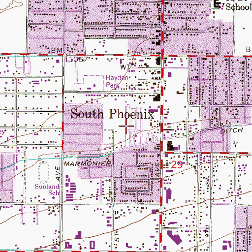 Topographic Map of Roadrunner Mobile Home Park, AZ